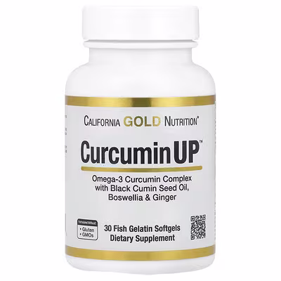 Куркумін комплекс з Омега3 (CurcuminUP) California gold Nutriotion 200 мг/400 мг 30 капсул